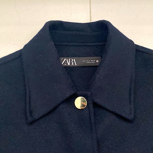 Zara navy wool shacket - Picture 3 of 4